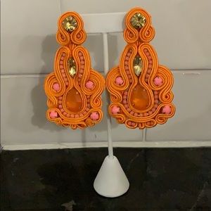 NWOT Orange Chandelier Earrings